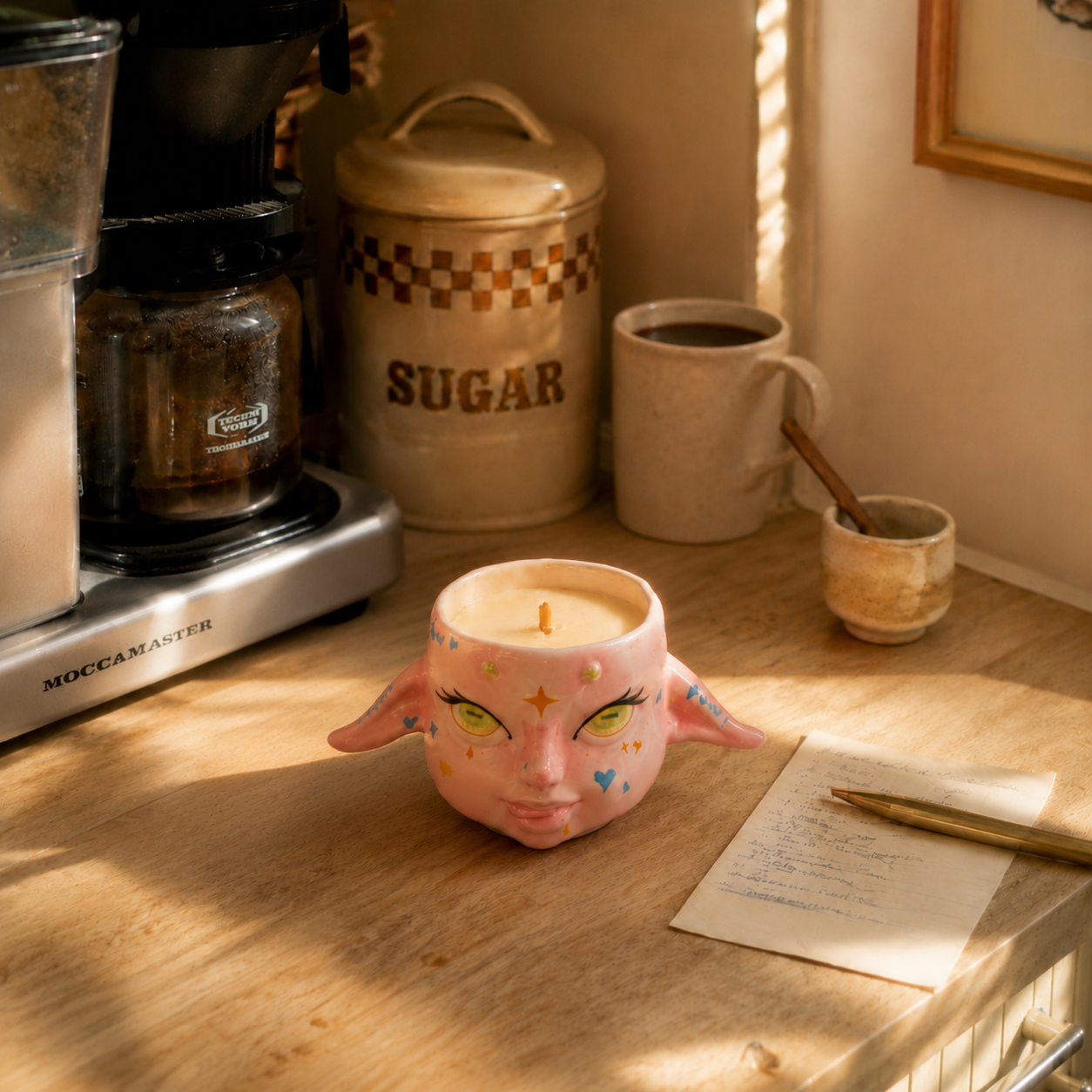 FOUR D BABY Handmade Ceramic Soy Candle – Aesthetic Scented Candle Gift Set