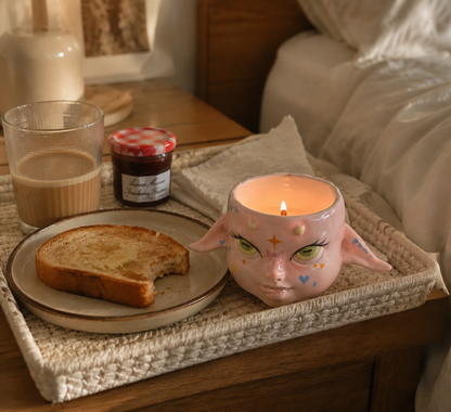 FOUR D BABY Handmade Ceramic Soy Candle – Aesthetic Scented Candle Gift Set